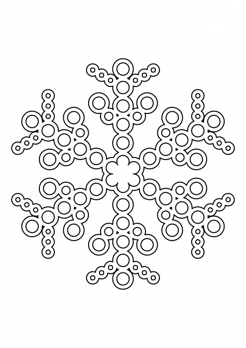 Opengewerkte sneeuwvlok uit cirkels 8