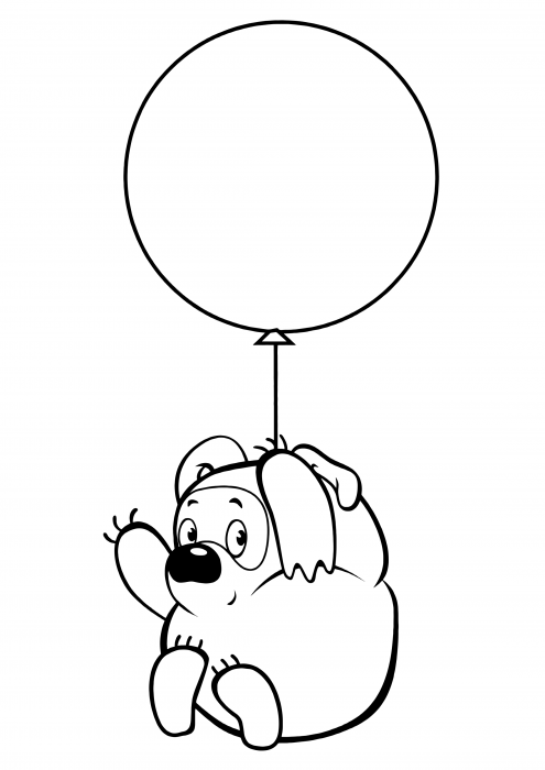 Winnie l'ourson sur un ballon
