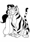 Jasmine hugs the tiger Raju