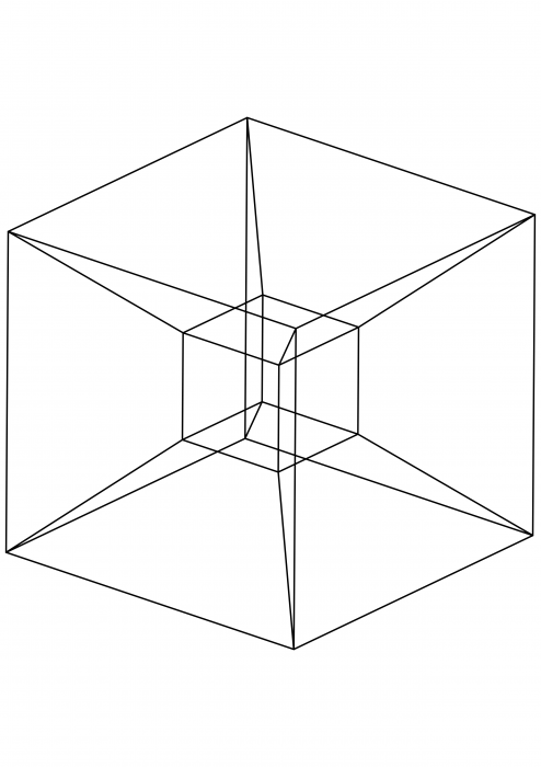 tesseract에 대한 Schlegel 다이어그램