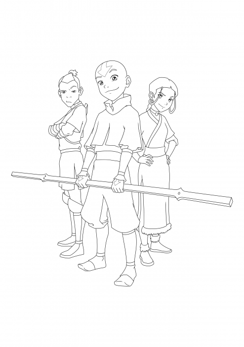 Sokka, Aang and Katara