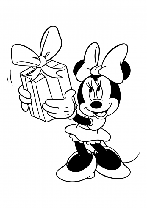 Minnie Mouse with a gift