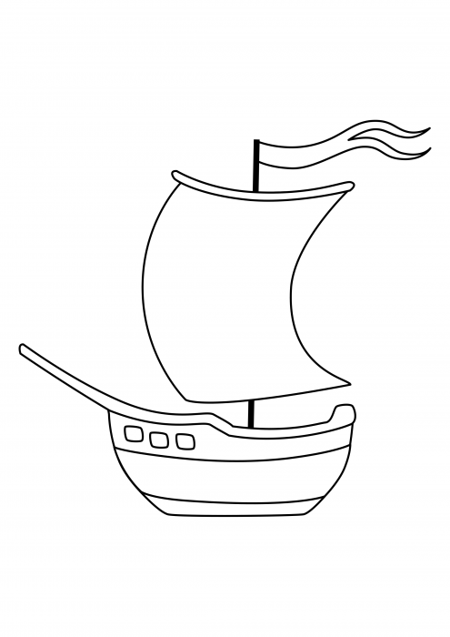 Парусный кораблик с флагом