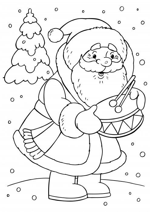 Santa Claus da un tambor
