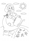 Cinderella watering flowers