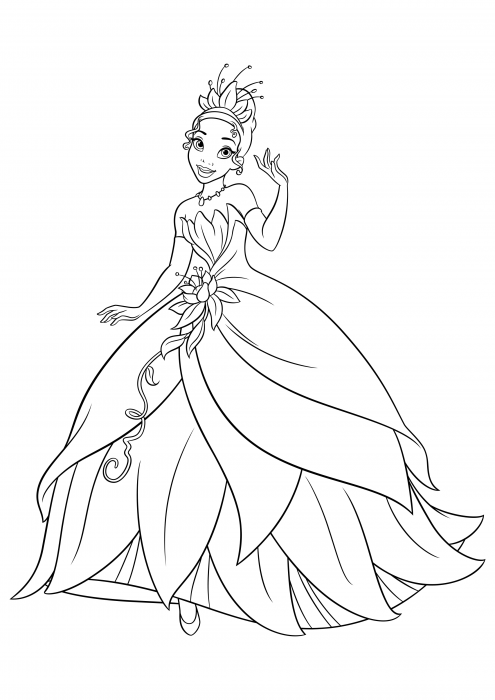 Tiana in einem eleganten Kleid