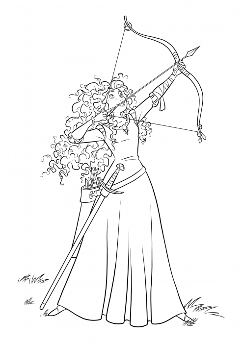 Princess Merida shoots from bow